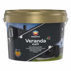Краска 9л Eskaro Veranda Matt Белая, Матовая для Деревянных Фасадов / Эскаро