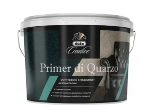 Грунт-Краска Dufa Creative Primer Di Quarzo 5л Белая,Матовая, с Кварцевым Наполнителем / Дюфа.