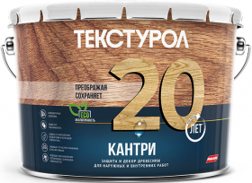 Защита и Декор Древесины Текстурол Кантри 2.7л Белый, Кроющий Антисептик для Внутренних и Наружных Работ.