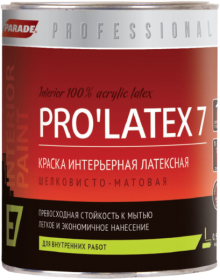 Краска Интерьерная Parade Professional E7 Prolatex 7 0.9л Латексная, Шелковисто-Матовая / Парад Пролатекс 7.