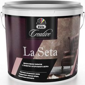 Декоративное Покрытие Dufa Creative La Seta Argento 5кг с Эффектом Натурального Шелка, Серебристый / Дюфа Ла Сета.