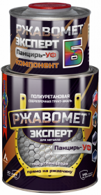 Грунт-Эмаль для Металла Прямо по Ржавчине Красковия Ржавомет Эксперт «Панцирь-УФ» 3кг Белый Полиуретановая, Сверхпрочная, Полуглянцевая для Внутренних и Наружных Работ.