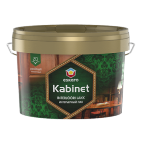 Водоразбавимый Лак 9л Eskaro Kabinet 20 Полуматовый для Внутренних Работ.