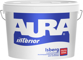 Краска для Потолков Aura Interior Isberg 2.7л Глубокоматовая, Ультрабелая, Высокоукрывистая / Аура.