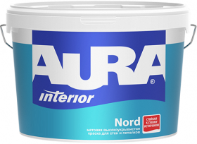Краска для Стен и Потолков Aura Interior Nord 0.9л Матовая для Детских и Медицинских Учреждений / Аура.