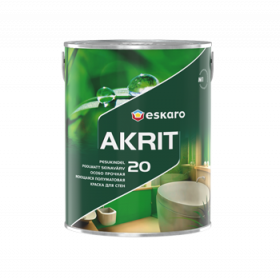 Моющаяся Краска 0.95л Eskaro Akrit 20 Полуматовая Особо Прочная для Стен.