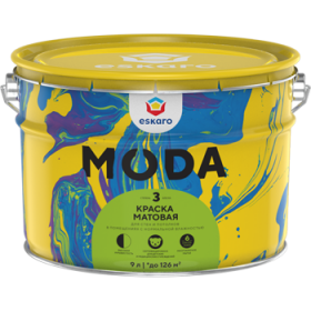 Краска 9л Eskaro Moda 3 Матовая для Стен и Потолков.
