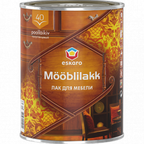 Водоразбавляемый Акриловый Лак 0.45л Eskaro M??blilakk 40 Полуглянцевый для Мебели.