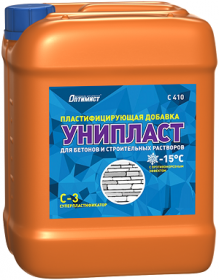 Пластифицирующая Добавка Оптимист Унипласт C410 5л для Бетонов и Строительных Растворов с Противоморозным Эффектом.