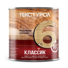 Защита и Декор Древесины Текстурол Классик 1л Калужница, Алкидная, Полуглянцевая для Внутренних и Наружных Работ до 6 Лет.