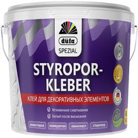 Клей Стиропоровый Dufa Styroporkleber 3кг для Наклеивания Потолочных Облицовочных Плит из Пенопласта Внутри Помещений..