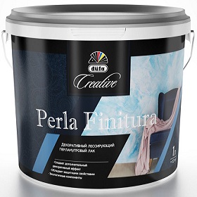 Декоративный Перламутровый Лак Dufa Creative Perla Finitura 1л Лессирующий, Серебро / Дюфа Перла Финитура.