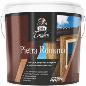 Декоративная Штукатурка Dufa Creative Pietra Romana 14кг с Эффектом Камня Травертина для Внутренних и Наружных Работ.