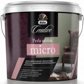 Декоративное Покрытие Dufa Creative Perla Sabbia Micro 5кг Серебряное с Эффектом Песчаных Вихрей Металлизированного Перламутра / Дюфа Креатив Перла Саббиа микро.