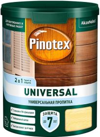 Пропитка Универсальная Pinotex Universal 2 в 1 9л Бесцветная Полуматовая на Водной Основе для Защиты Древесины до 7 Лет / Пинотекс Универсал.
