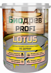 Лазурь для Дерева Красковия Биодрев PROFI "LOTUS" 2.5кг Бесцветная, Водная, Полуматовая с Защитой от Плесени и Грибка.