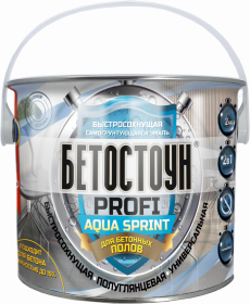 Грунт-Эмаль Водная для Бетонных Полов 2.5кг Красковия Бетостоун PROFI «AQUA SPRINT» Износостойкая, Белая.