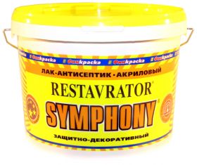 Лак-Антисептик Финкраска Symphony Restavrator 10л Бесцветный, Шелковисто-Матовый, Универсальный, Акриловый / Симфония Реставратор.