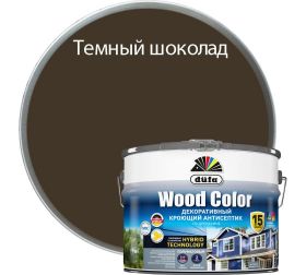 Декоративный Кроющий Антисептик Dufa Wood Color 2.5л Темный Шоколад по Древесине, Полуматовый для Внутренних и Наружных Работ / Дюфа Вуд Колор.