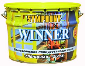 Эмаль Полиуретановая Финкраска Symphony WINNER 10л Белая, Глянцевая, Универсальная, Износоустойчивая для Внутренних и Наружных Работ / Симфония Виннер.