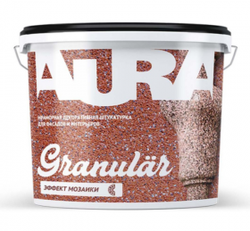 Декоративная Штукатурка Aura Dekor Granular 15кг S590 Мраморная, для Фасадов и Интерьеров, Зерно 1,2 / Аура.