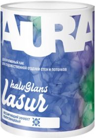 Лак Декоративный Aura Dekor Lasur Halvglans 2.5кг Лессирующий, Полуглянцевый, Прозрачный / Аура.