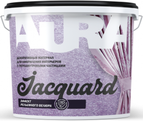Декоративная Штукатурка Aura Dekor Jacquard 10кг c Эффектом Рельефного Велюра c Перламутровыми Частицами / Аура.