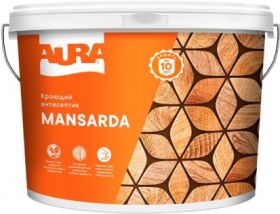 Кроющий Антисептик для Древесины Aura Mansarda 0.9л Белый, Колеруемый с Воском / Аура Мансарда.