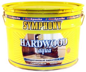 Лак Паркетный Финкраска Symphony HARDWOOD Aqua 1л Водоразбавляемый, Полиуретановый, Глянцевый / Симфония Хардвуд Аква.
