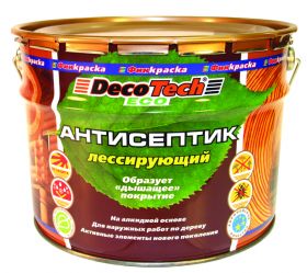 Лессирующий Антисептик Финкраска DecoTech Eco 2.5л Рябина, Алкидный для Обработки Наружных Деревянных Поверхностей / Декотек Эко.