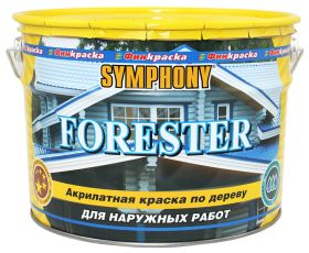 Краска для Деревянных Фасадов Финкраска Symphony Forester 3л Белая, Акрилатная, Шелковисто-Матовая для Наружных Работ / Симфония Форестер.