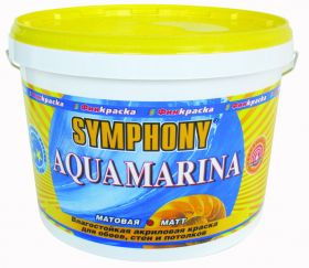 Краска Интерьерная Финкраска Symphony Аqua Marina 3л Акриловая, Матовая, Белая, Влагостойкая для Обоев, Стен и Потолков / Симфония Аква Марина.