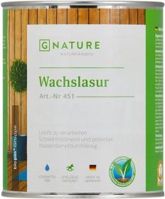 Воск-Лазурь Gnature 451 Wachslasur 0.375л для Деревянных Стен и Потолков 5002 Перламутровый белый / Джинатур 451.