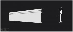 Плинтус Decor-Dizaynn DD721 Белая Лепнина Д2000хВ110хТ15 / Декор Дизайн.