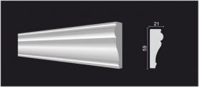 Молдинг Decor-Dizayn DD 161 A Белая Лепнина Д2000хВ60хТ20 / Декор Дизайн.