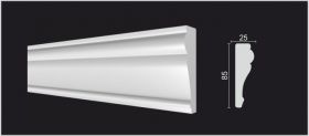 Молдинг Decor-Dizayn 152 A Белая Лепнина Д2000хВ85хТ25 / Декор Дизайн.