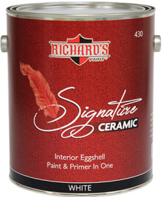 Краска Интерьерная Richards Paint 430 Signature Ceramic Eggshell 3,8л Белая, Яичная Скорлупа для Внутренних Работ / Ричардс.