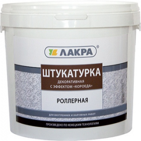 Декоративная Штукатурка Короед Лакра 15кг Роллерная для Внутренних и Наружных Работ, Зерно 2мм.