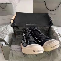 Текстильные высокие кеды Balenciaga PARIS черные