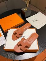 Шлепанцы HERMES Premium коричневые