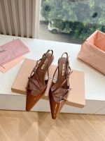 Босоножки MIU MIU PREMIUM на каблуке коричневые