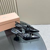 Босоножки MIU MIU PREMIUM на каблуке черные