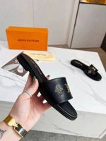 Шлепанцы LOUIS VUITTON PREMIUM черные