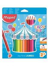 Карандаши цв.18цв.Maped Colotpeps Jumbo трехгранные 834012