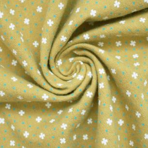Хлопок теплый - Мелкие Цветы на Салатовом 50х37 см