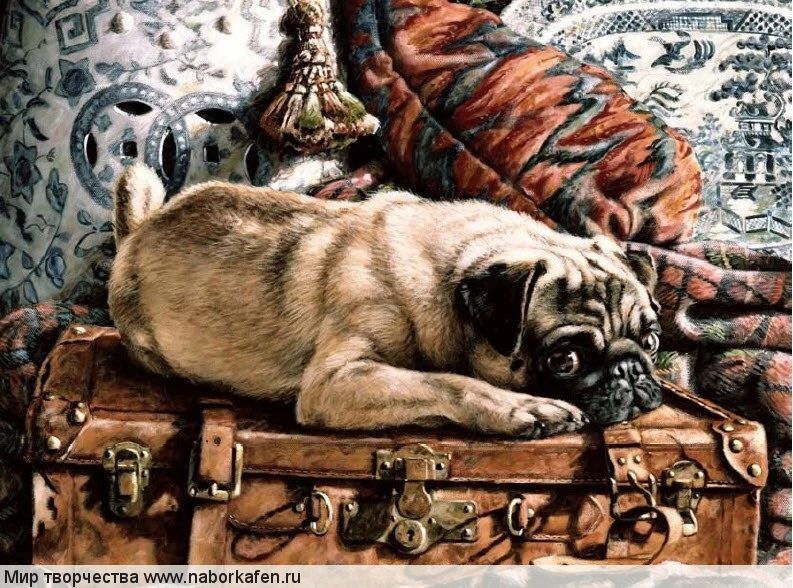 Набор для вышивания "HAETRL102 Pug on Suitcase"