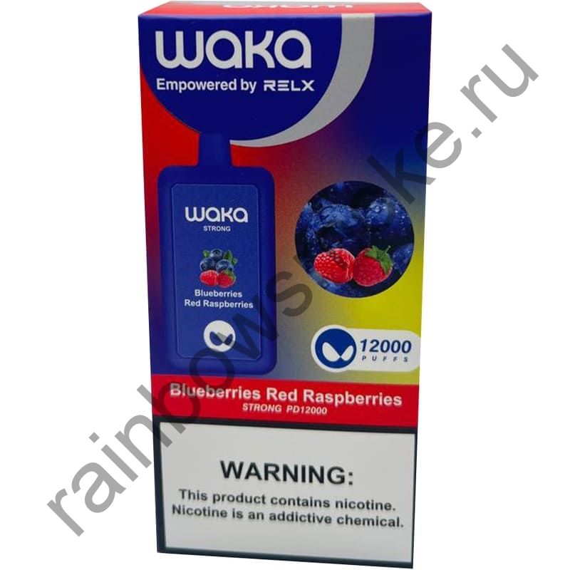 Электронная сигарета Waka Strong PD12000 Blueberries Red Raspberries (Черника Красная Малина)