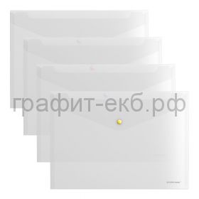 Конверт А4 на кнопке ErichKrause Glossy Сlear прозрачный 50205