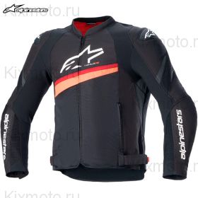 Мотокуртка Alpinestars T-GP Plus R V4 Airflow, Черно-неоново-красная