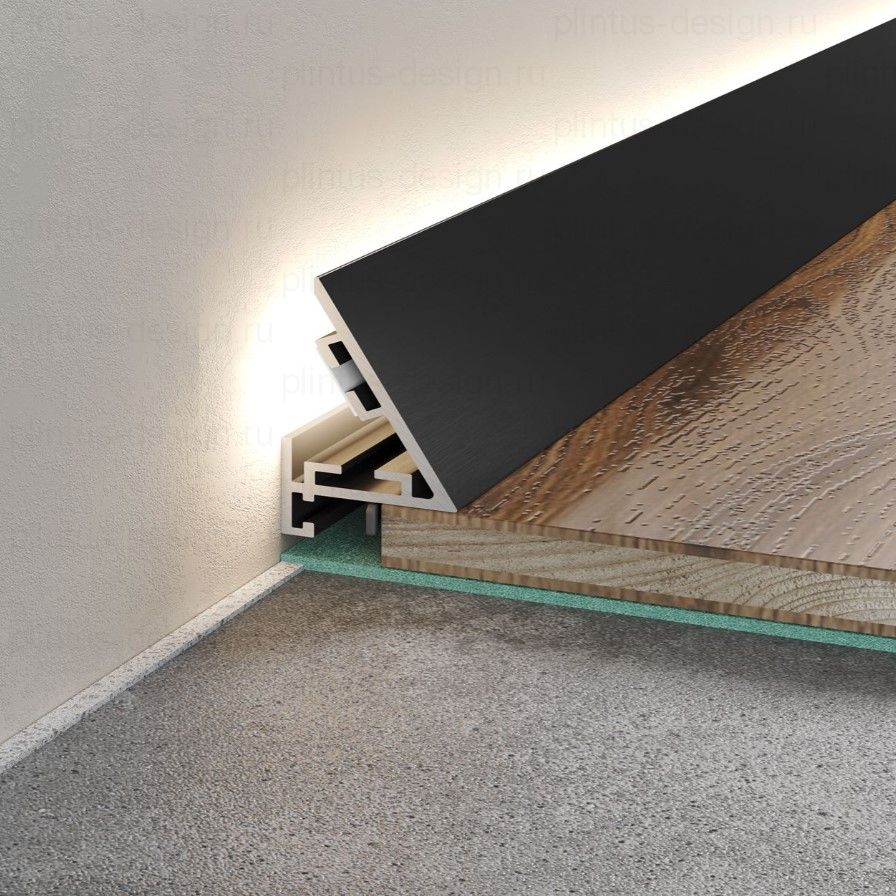 Микроплинтус угловой Light Laconistiq чёрный